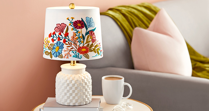 Embroidered Lampshade